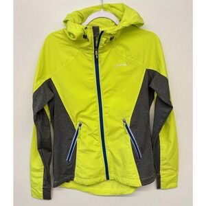 Active Running Shell Jacket Hooded Neon Yellow Avalanche Women M Hiking Safety